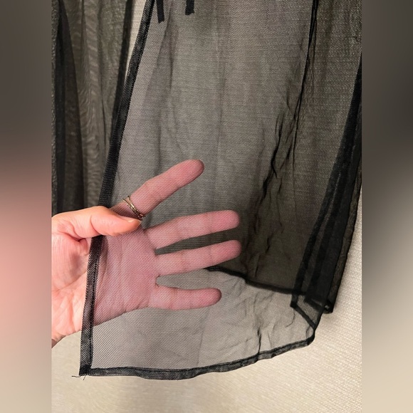 Fashion Gold see through Sheer Mesh 90’s 2000’s Y2K Vintage Long Sleeve Kimono - Picture 5 of 10